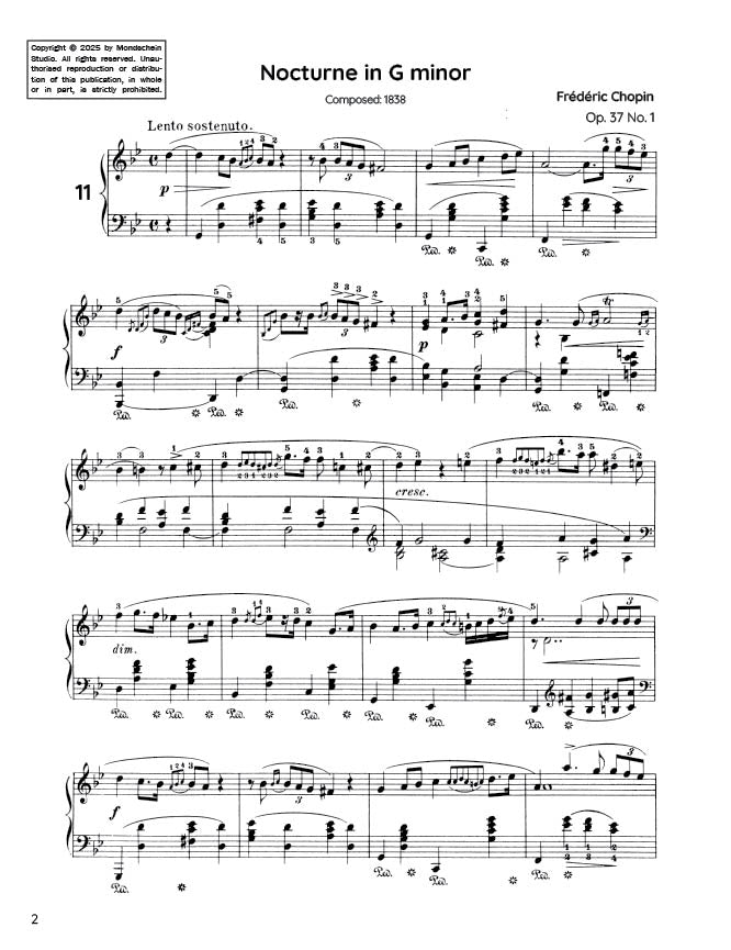 Chopin - Nocturne No. 11, Op. 37 No. 1 (PDF Sheet Music / Digital Download)