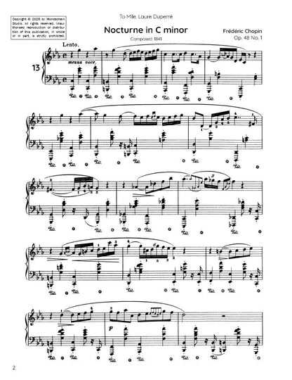 Chopin - Nocturne No. 13, Op. 48 No. 1 (PDF Sheet Music / Digital Download)