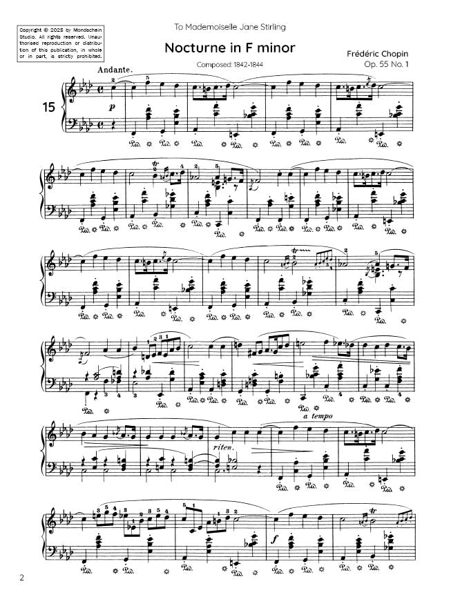 Chopin - Nocturne No. 15, Op. 55 No. 1 (PDF Digital Download)