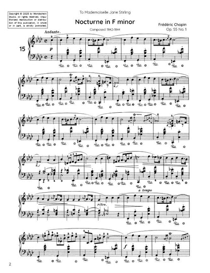 Chopin - Nocturne No. 15, Op. 55 No. 1 (PDF Digital Download)