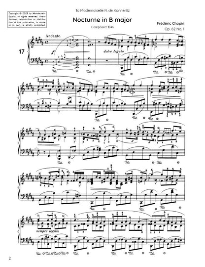 Chopin - Nocturne No. 17, Op. 62 No. 1 (PDF Sheet Music / Digital Download)