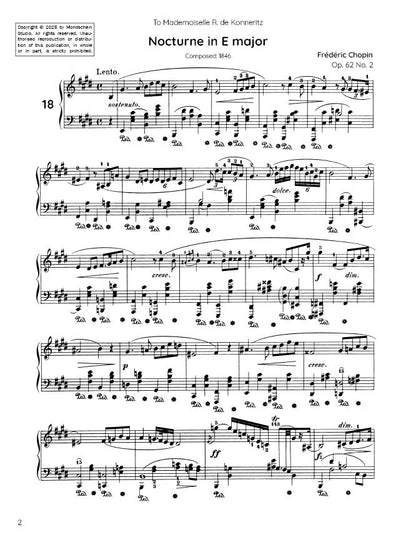 Chopin - Nocturne No. 18, Op. 62 No. 2 (PDF Sheet Music / Digital Download)