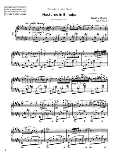 Chopin - Nocturne No. 3, Op. 9 No. 3 (PDF Sheet Music / Digital Download)