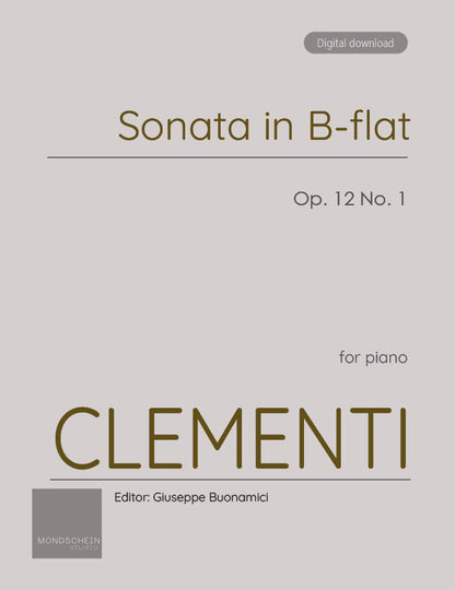Clementi - Sonata in B-flat major, Op. 12 No. 1 (PDF Sheet Music / Digital Download)