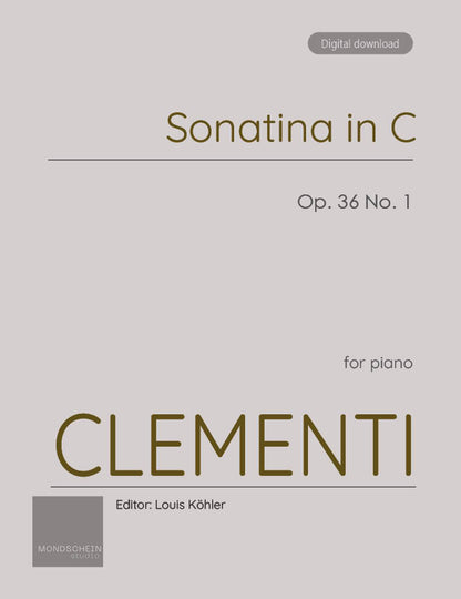 Clementi - Sonatina in C major, Op. 36 No. 1 (PDF Sheet Music / Digital Download)