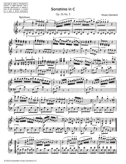 Clementi - Sonatina in C major, Op. 36 No. 3 (PDF Sheet Music / Digital Download)