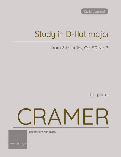 Cramer - Study in D-flat major, Op. 50 No. 3 (PDF Digital Download)