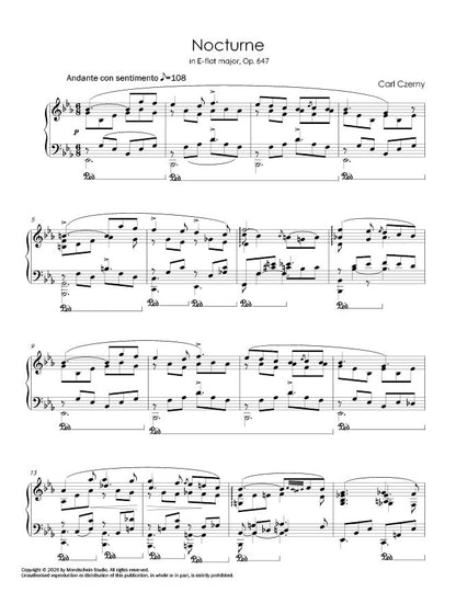 Czerny - Nocturne, Op. 647 (PDF Digital Download | Printed Sheet Music)