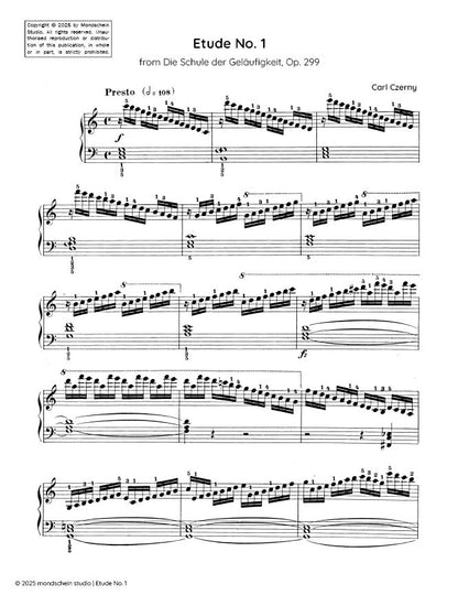 Czerny - Etude No. 1 from Die Schule der Geläufigkeit, Op. 299 (PDF Sheet Music / Digital Download)