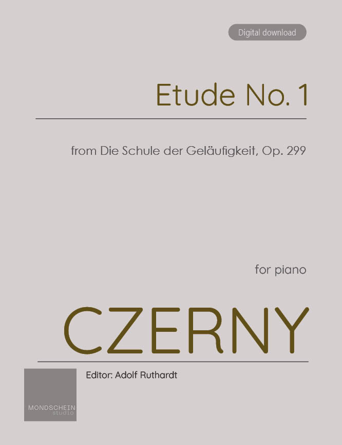 Czerny - Etude No. 1 from Die Schule der Geläufigkeit, Op. 299 (PDF Sheet Music / Digital Download)
