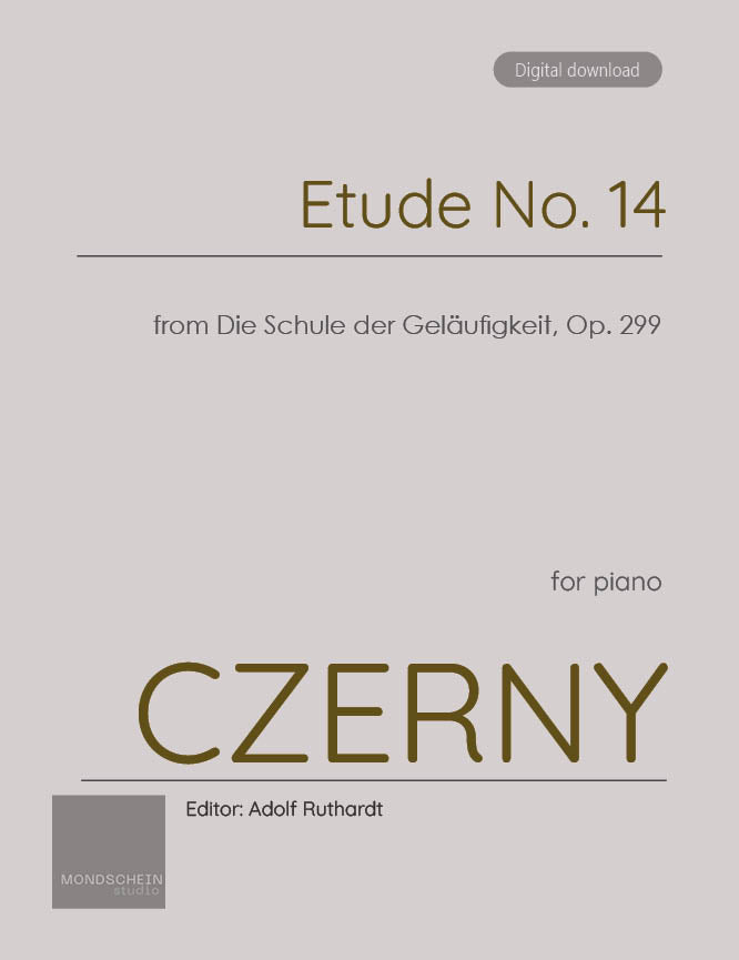 Czerny - Etude No. 14 from Die Schule der Geläufigkeit, Op. 299 (PDF Sheet Music / Digital Download)