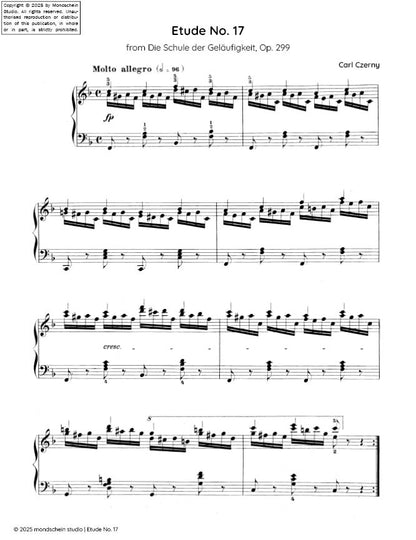 Czerny - Etude No. 17 from Die Schule der Geläufigkeit, Op. 299 (PDF Sheet Music / Digital Download)