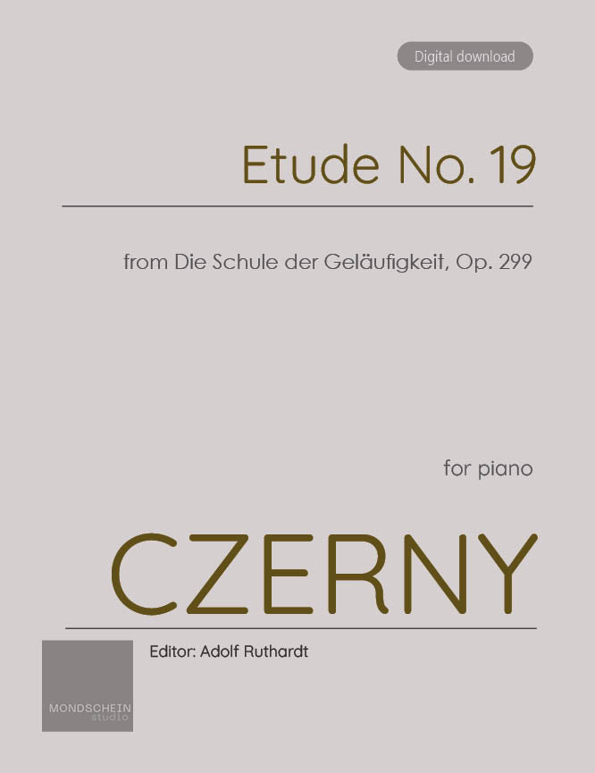 Czerny - Etude No. 19 from Die Schule der Geläufigkeit, Op. 299 (PDF Sheet Music / Digital Download)
