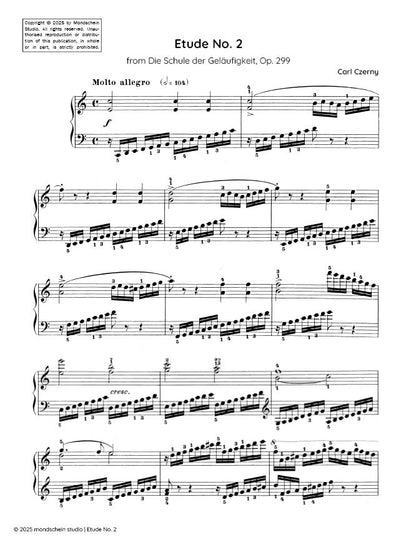 Czerny - Etude No. 2 from Die Schule der Geläufigkeit, Op. 299 (PDF Sheet Music / Digital Download)
