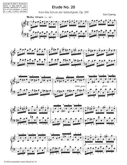 Czerny - Etude No. 20 from Die Schule der Geläufigkeit, Op. 299 (PDF Sheet Music / Digital Download)