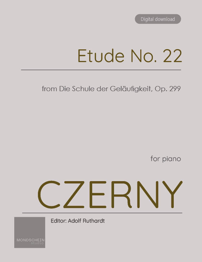 Czerny - Etude No. 22 from Die Schule der Geläufigkeit, Op. 299 (PDF Sheet Music / Digital Download)