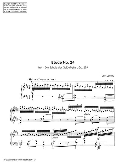 Czerny - Etude No. 24 from Die Schule der Geläufigkeit, Op. 299 (PDF Sheet Music / Digital Download)