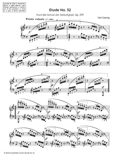 Czerny - Etude No. 32 from Die Schule der Geläufigkeit, Op. 299 (PDF Sheet Music / Digital Download)