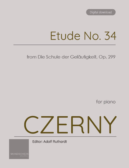 Czerny - Etude No. 34 from Die Schule der Geläufigkeit, Op. 299 (PDF Sheet Music / Digital Download)