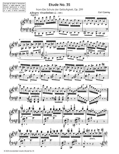 Czerny - Etude No. 35 from Die Schule der Geläufigkeit, Op. 299 (PDF Sheet Music / Digital Download)