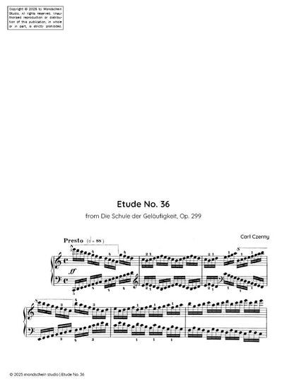 Czerny - Etude No. 36 from Die Schule der Geläufigkeit, Op. 299 (PDF Sheet Music / Digital Download)