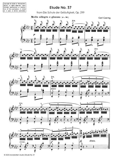 Czerny - Etude No. 37 from Die Schule der Geläufigkeit, Op. 299 (PDF Sheet Music / Digital Download)