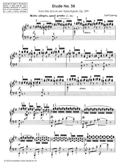 Czerny - Etude No. 38 from Die Schule der Geläufigkeit, Op. 299 (PDF Sheet Music / Digital Download)