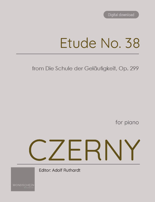 Czerny - Etude No. 38 from Die Schule der Geläufigkeit, Op. 299 (PDF Sheet Music / Digital Download)