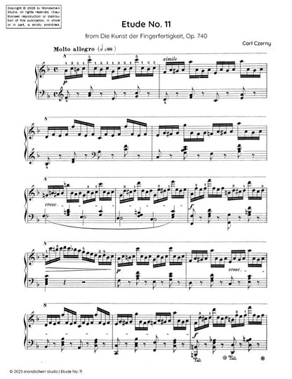 Czerny - Etude No. 11 from Die Kunst der Fingerfertigkeit, Op. 740 (PDF Sheet Music / Digital Download)
