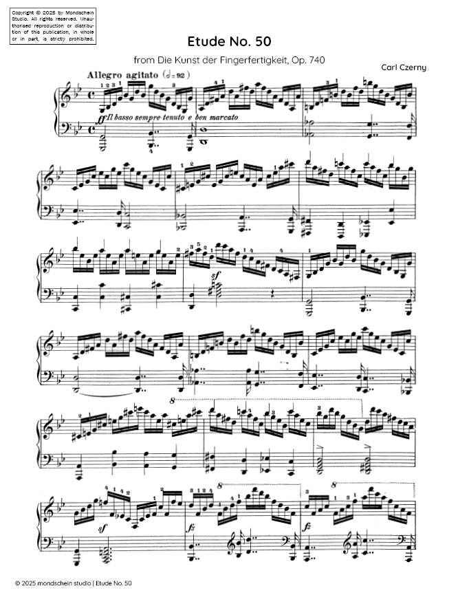 Czerny - Etude No. 50 from Die Kunst der Fingerfertigkeit, Op. 740 (PDF Sheet Music / Digital Download)