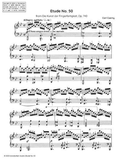 Czerny - Etude No. 50 from Die Kunst der Fingerfertigkeit, Op. 740 (PDF Sheet Music / Digital Download)