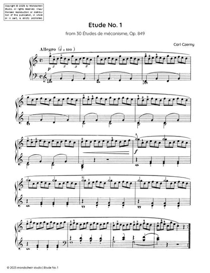 Czerny - Etude No. 1 from 30 Études de mécanisme, Op. 849 (PDF Sheet Music / Digital Download)