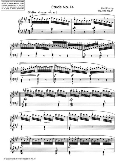 Czerny - Etude No. 14 from 30 Études de mécanisme, Op. 849 (PDF Sheet Music / Digital Download)