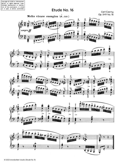 Czerny - Etude No. 16 from 30 Études de mécanisme, Op. 849 (PDF Sheet Music / Digital Download)