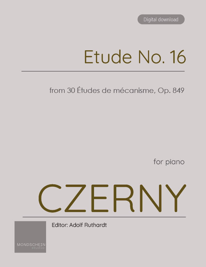 Czerny - Etude No. 16 from 30 Études de mécanisme, Op. 849 (PDF Sheet Music / Digital Download)