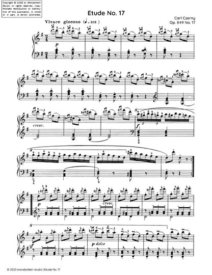 Czerny - Etude No. 17 from 30 Études de mécanisme, Op. 849 (PDF Sheet Music / Digital Download)