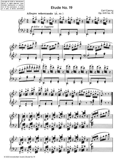 Czerny - Etude No. 19 from 30 Études de mécanisme, Op. 849 (PDF Sheet Music / Digital Download)