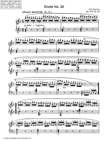 Czerny - Etude No. 20 from 30 Études de mécanisme, Op. 849 (PDF Sheet Music / Digital Download)