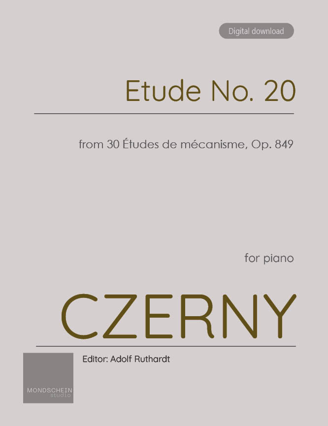 Czerny - Etude No. 20 from 30 Études de mécanisme, Op. 849 (PDF Sheet Music / Digital Download)