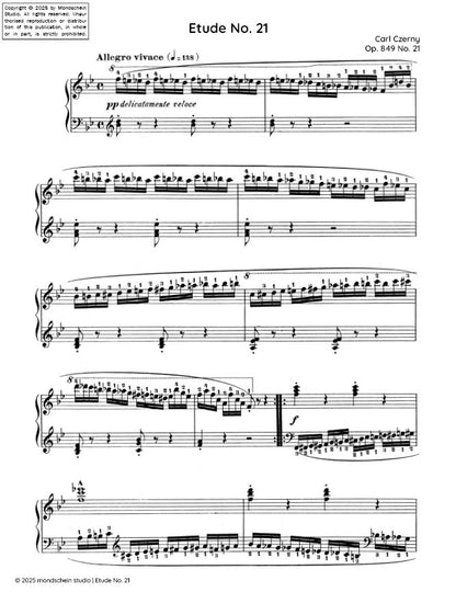 Czerny - Etude No. 21 from 30 Études de mécanisme, Op. 849 (PDF Sheet Music / Digital Download)