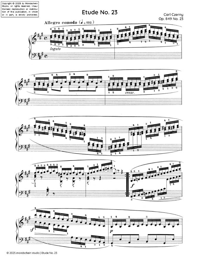 Czerny - Etude No. 23 from 30 Études de mécanisme, Op. 849 (PDF Sheet Music / Digital Download)