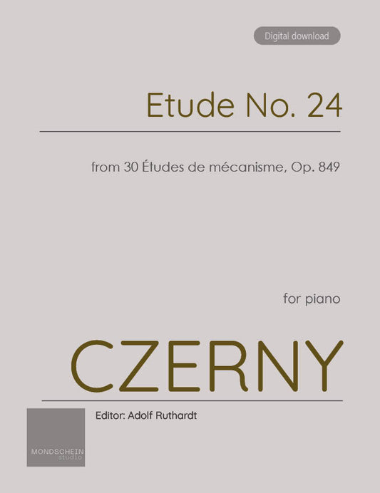 Czerny - Etude No. 24 from 30 Études de mécanisme, Op. 849 (PDF Sheet Music / Digital Download)