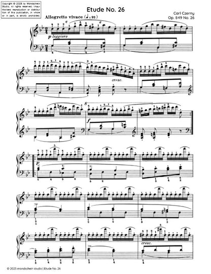 Czerny - Etude No. 26 from 30 Études de mécanisme, Op. 849 (PDF Sheet Music / Digital Download)
