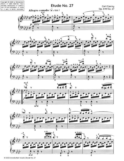 Czerny - Etude No. 27 from 30 Études de mécanisme, Op. 849 (PDF Sheet Music / Digital Download)