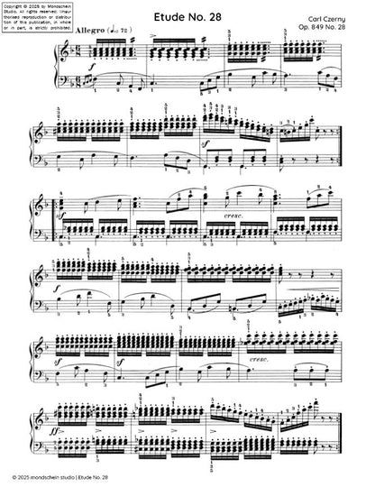 Czerny - Etude No. 28 from 30 Études de mécanisme, Op. 849 (PDF Sheet Music / Digital Download)
