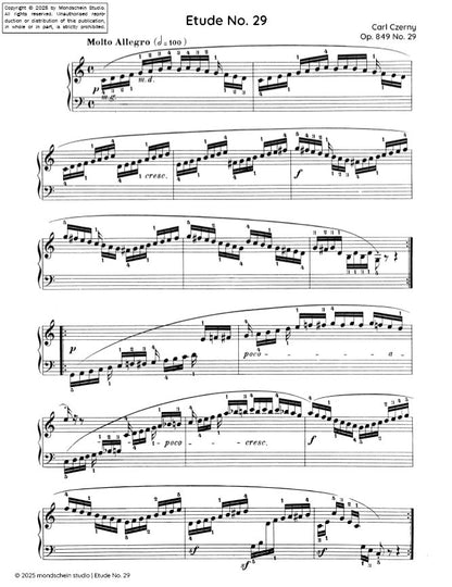 Czerny - Etude No. 29 from 30 Études de mécanisme, Op. 849 (PDF Sheet Music / Digital Download)