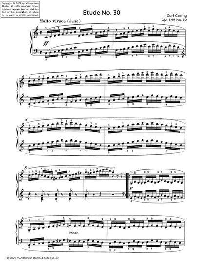 Czerny - Etude No. 30 from 30 Études de mécanisme, Op. 849 (PDF Sheet Music / Digital Download)