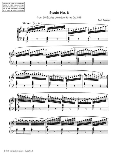 Czerny - Etude No. 8 from 30 Études de mécanisme, Op. 849 (PDF Sheet Music / Digital Download)