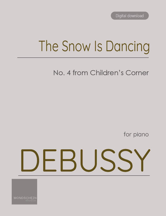 Debussy - The Snow Is Dancing No. 4 from Children's Corner (PDF Sheet Music / Digital Download)