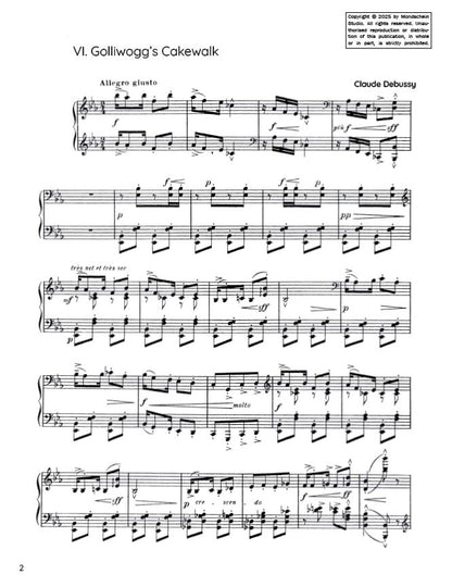 Debussy - Golliwogg's Cakewalk No. 6 from Children's Corner (PDF Sheet Music / Digital Download)